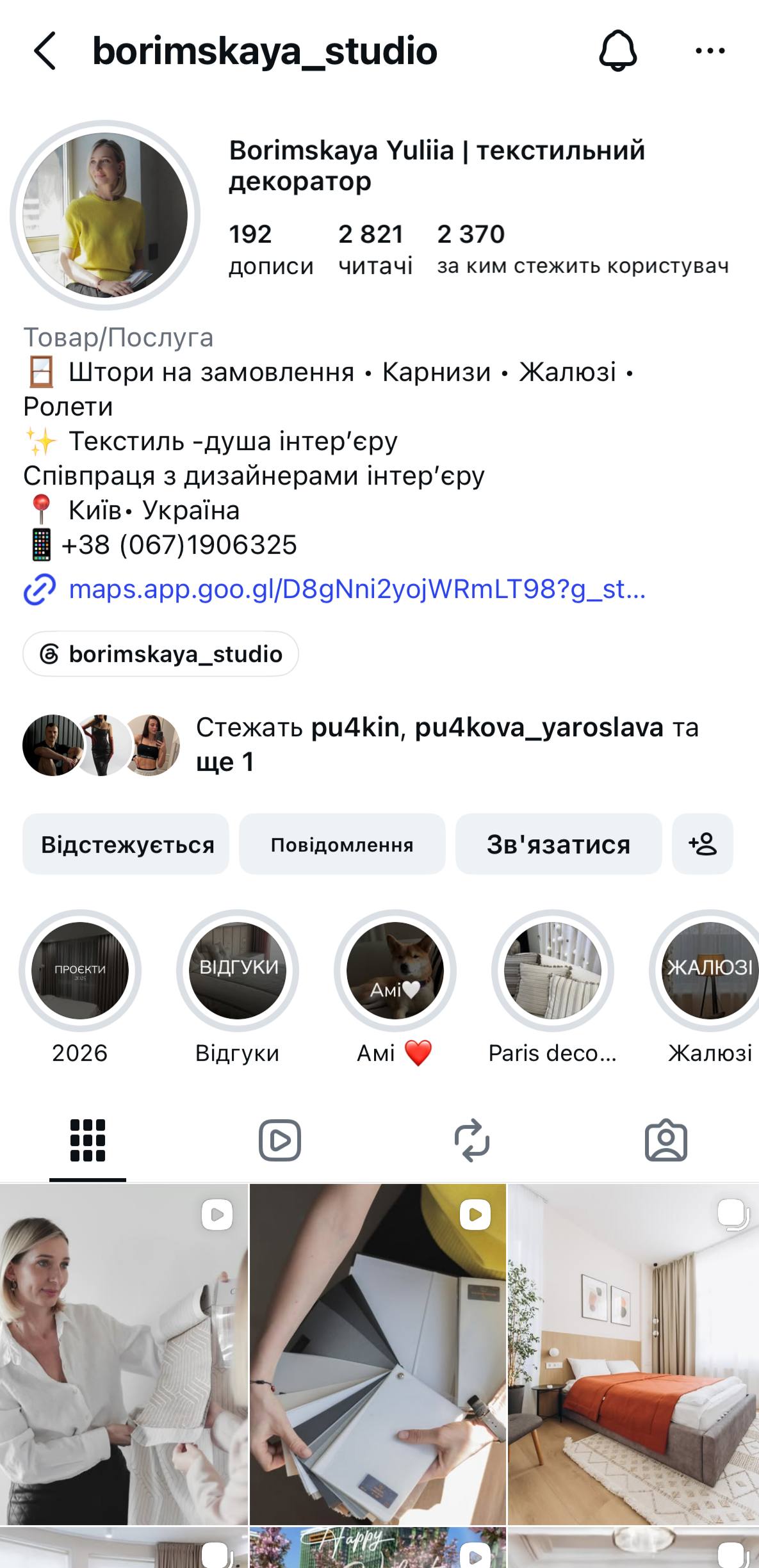 Borimskaya Studio Instagram profile